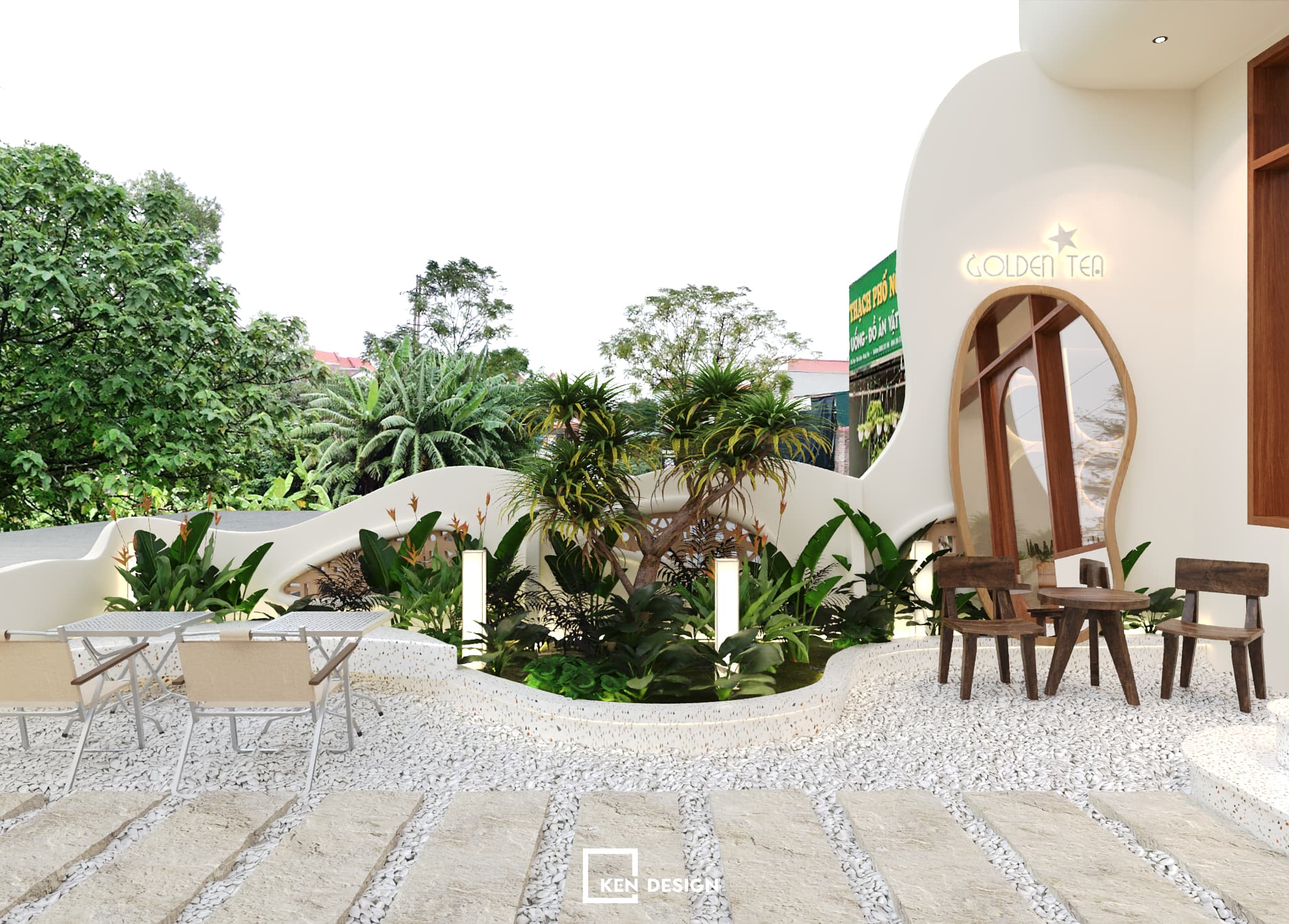 Thiết kế quán Golden tea & coffee tại Hưng Yên